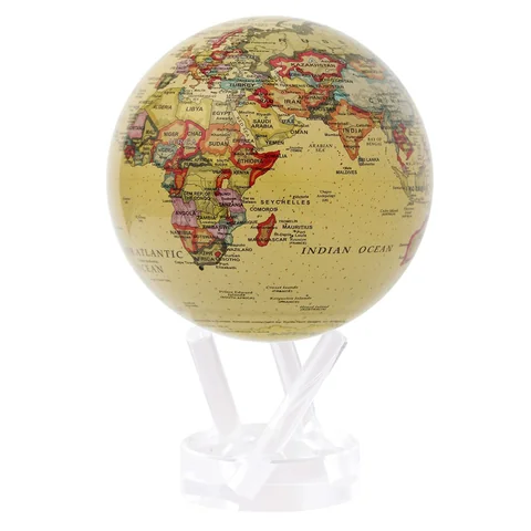 Mova Globe 4.5" Political Map Yellow with Acrylic Base
